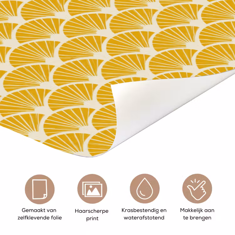 Deursticker - Waaiers - Art Deco - Retro - Okergeel — 3