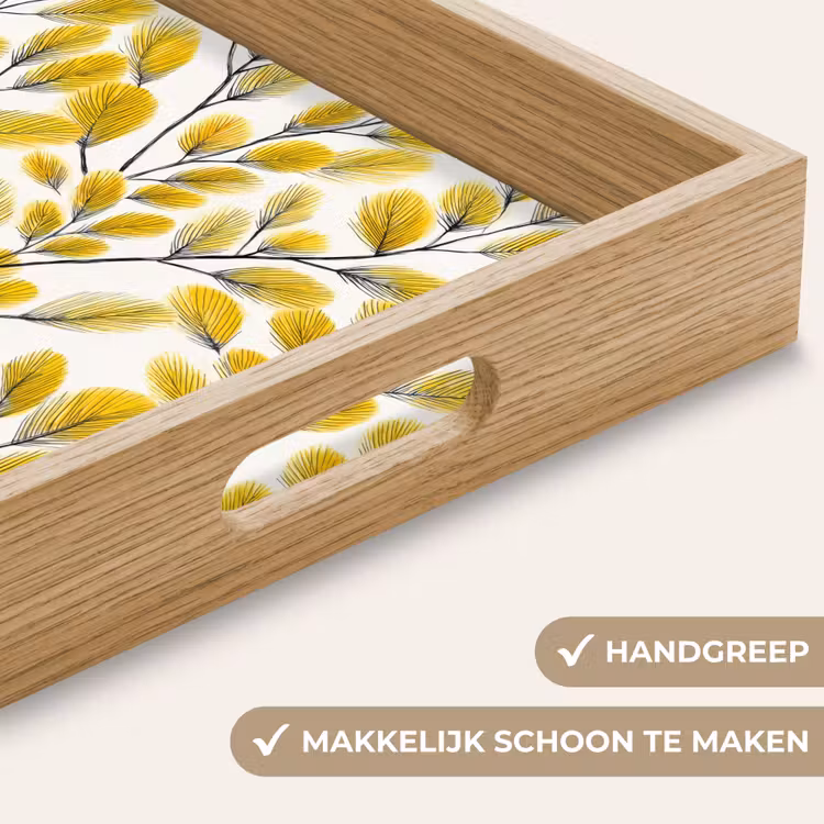 Dienblad - Bladeren - Botanisch - Elegant - Geel - Zwart — 5