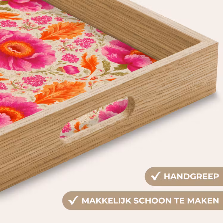 Dienblad - Bloemen - Barok - Roze - Oranje — 5