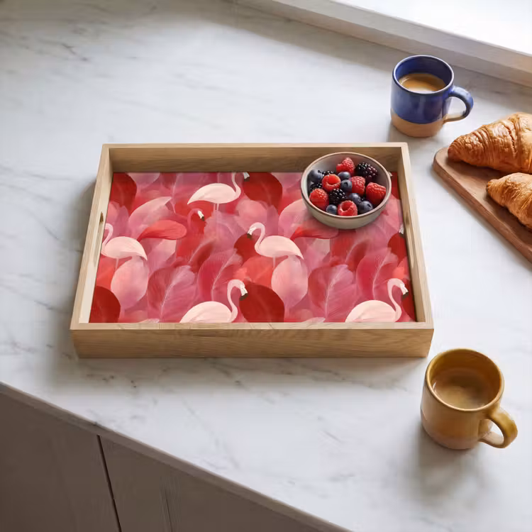 Dienblad - Flamingo - Botanisch - Elegant - Roze - Rood — 4