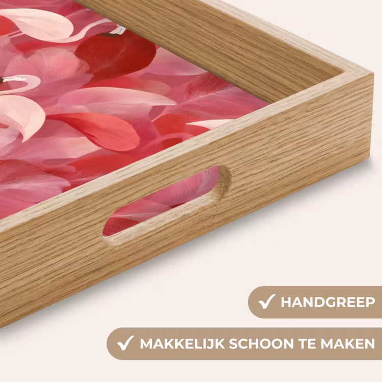 Dienblad - Flamingo - Botanisch - Elegant - Roze - Rood — 5