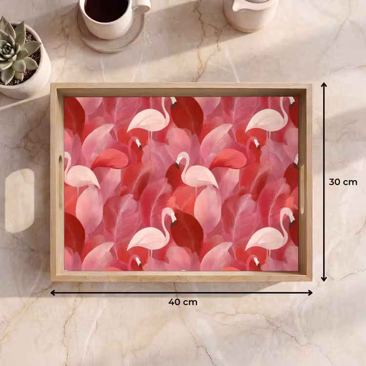 Dienblad - Flamingo - Botanisch - Elegant - Roze - Rood — 9