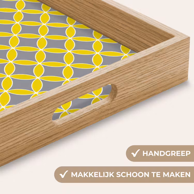 Dienblad - Geometrisch - Cirkels - Modern - Grijs - Geel — 5