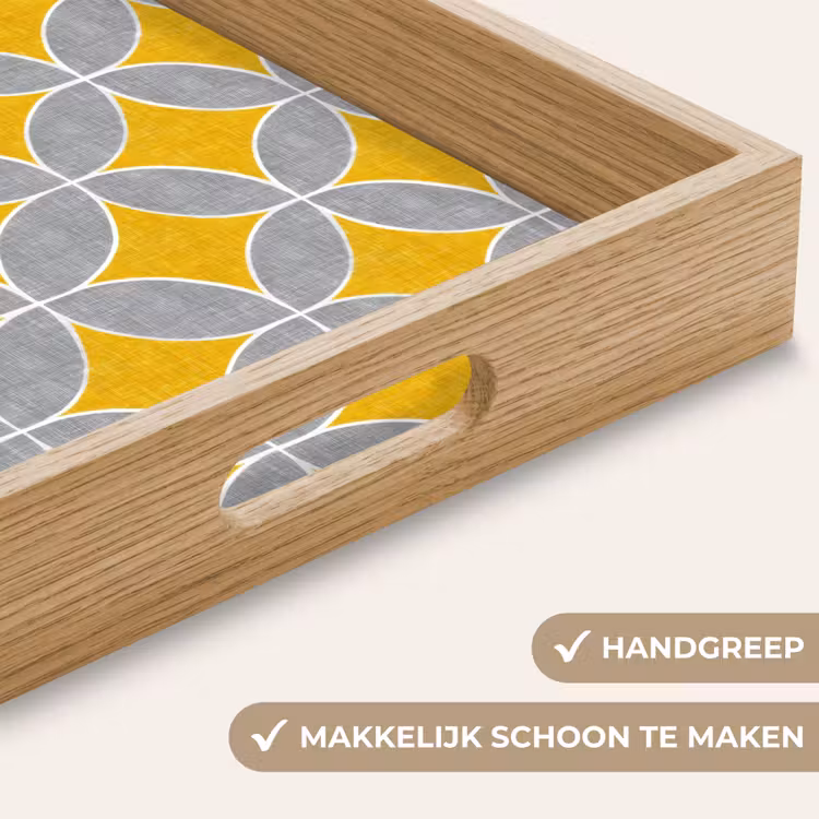 Dienblad - Geometrisch - Cirkels - Textuur - Grijs - Geel — 5