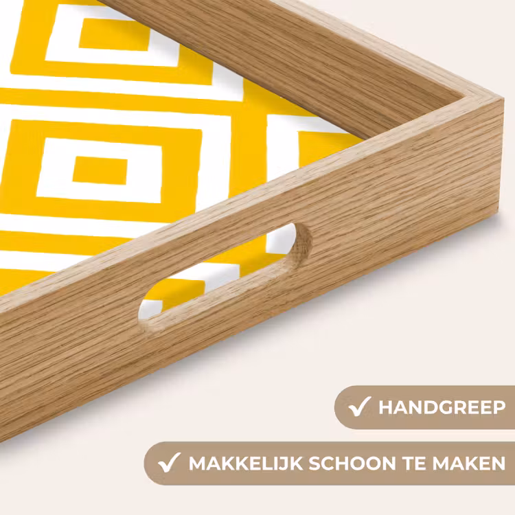 Dienblad - Geometrisch - Lijnen - Modern - Geel - Wit — 5