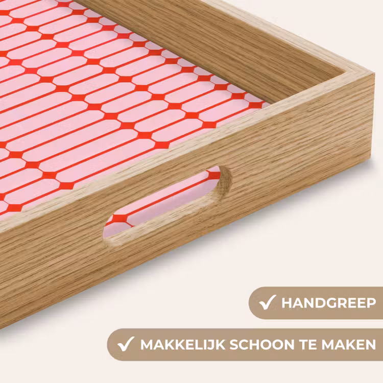 Dienblad - Geometrisch - Minimalistisch - Rood - Roze — 5