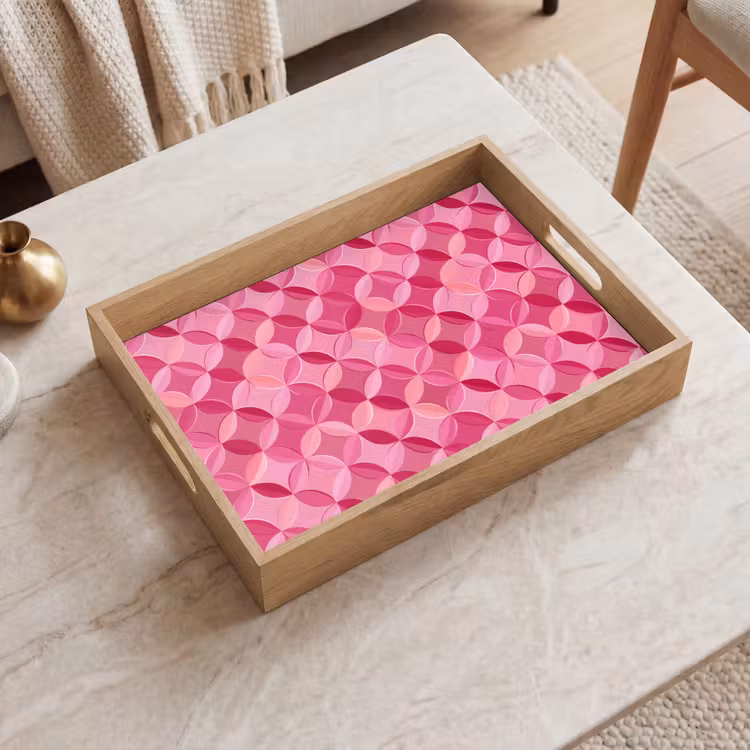 Dienblad - Geometrisch - Mozaïek - Modern - Roze — 2