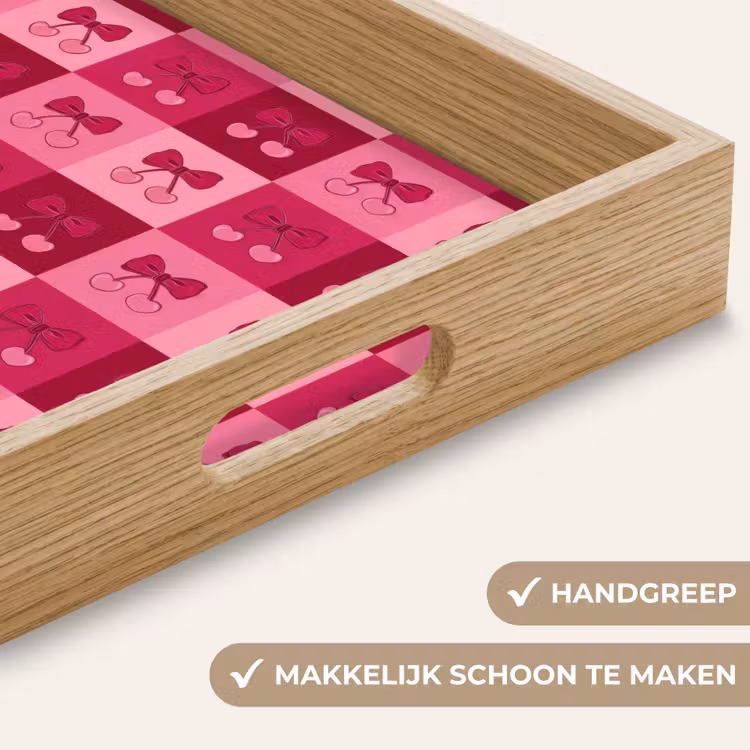 Dienblad - Kersen - Strikjes - Speels - Roze - Bordeaux — 5