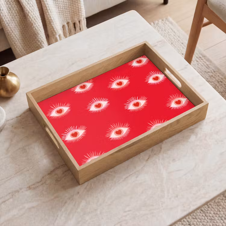 Dienblad - Ogen - Hart - Abstract - Rood - Roze — 2