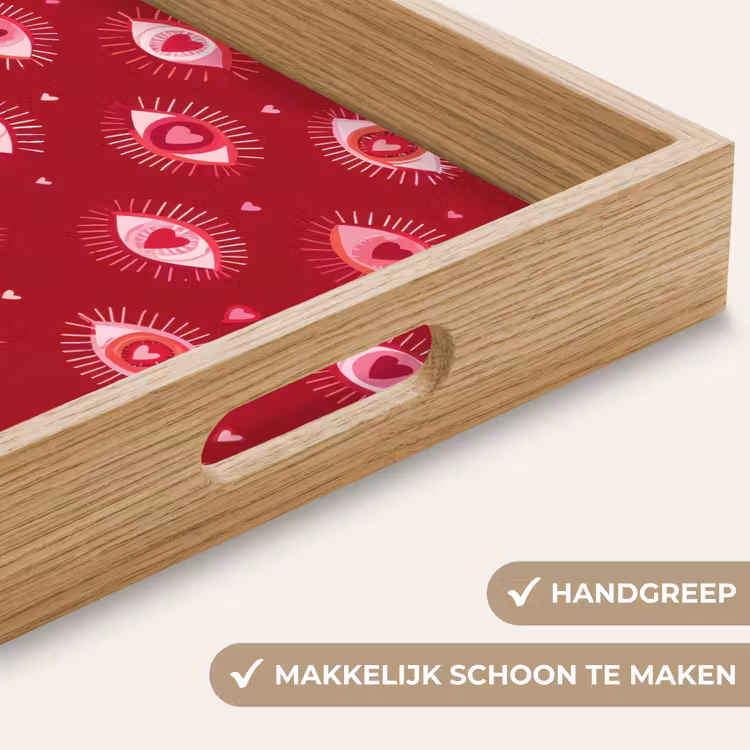Dienblad - Ogen - Patroon - Roze - Donkerrood — 5
