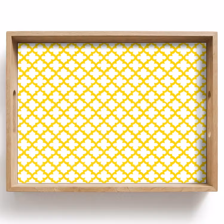Dienblad - Patroon - Geometrisch - Klassiek - Geel — 1