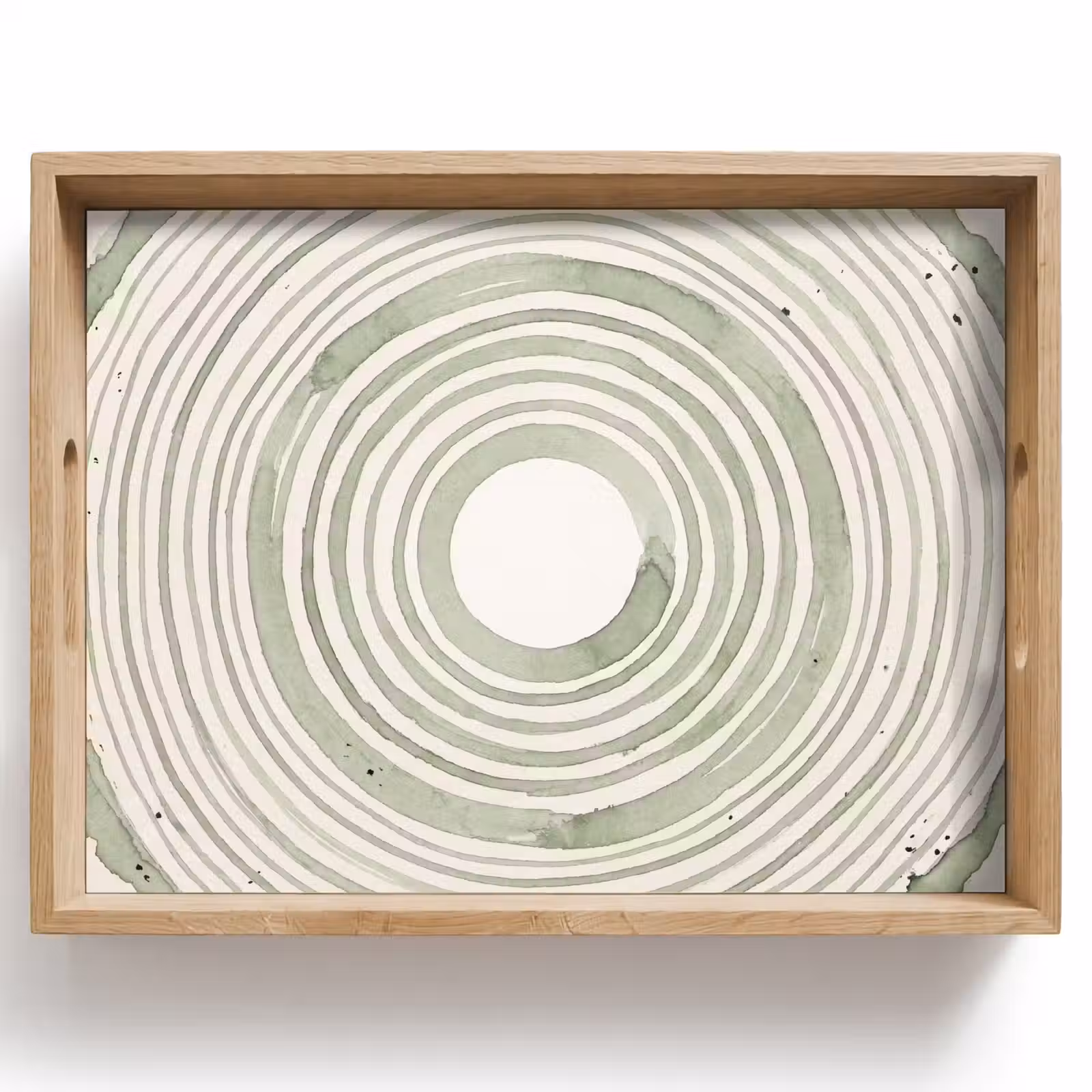 Dienblad - Abstractie - Cirkels - Waterverf - Groen - Modern — 1