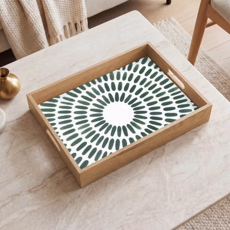 Dienblad - Abstract - Cirkel - Patroon - Modern - Groen — 2