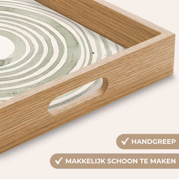 Dienblad - Abstractie - Cirkels - Waterverf - Groen - Modern — 5