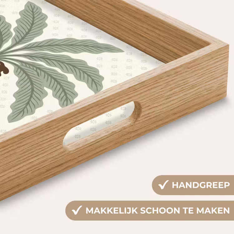 Dienblad - Boom - Bladeren - Groen - Decoratief - Beige — 5