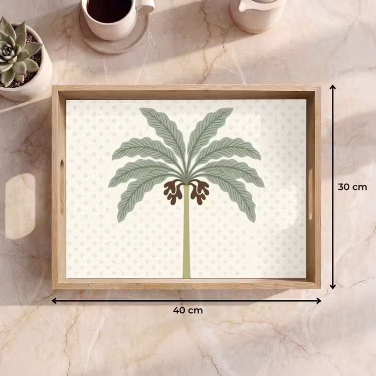 Dienblad - Boom - Bladeren - Groen - Decoratief - Beige — 9