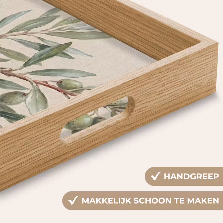 Dienblad - Olijftak - Bladeren - Natuur - Groen - Beige — 5