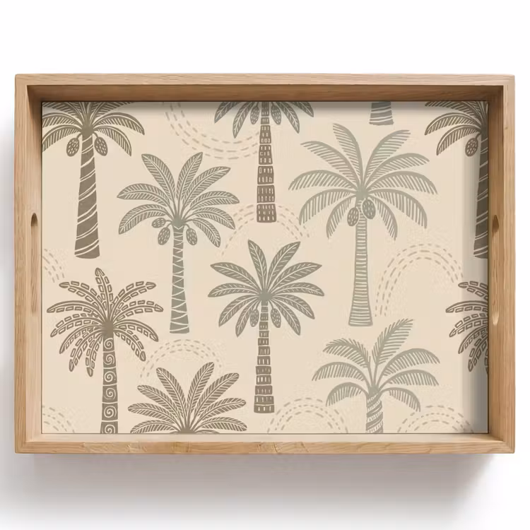 Dienblad - Palmbomen - Patroon - Tropisch - Beige — 1