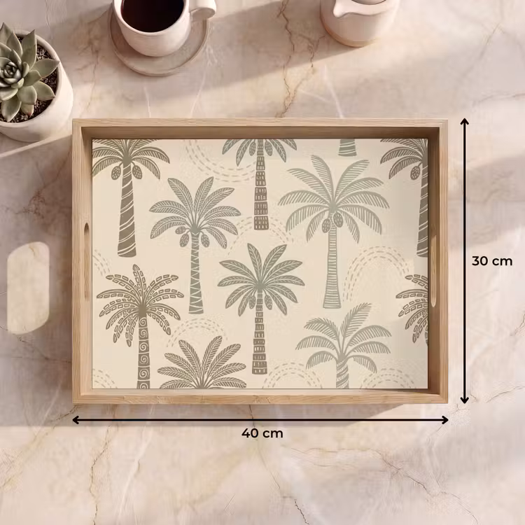 Dienblad - Palmbomen - Patroon - Tropisch - Beige — 9