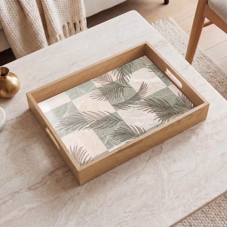 Dienblad - Planten - Bladeren - Marmer - Modern - Groen — 2