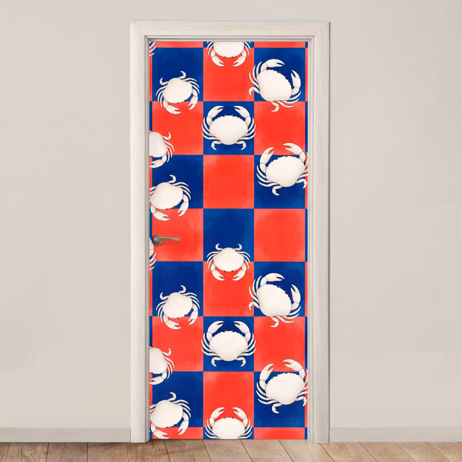 Deursticker - Patroon - Zeeleven - Rood - Blauw - Abstract — 1
