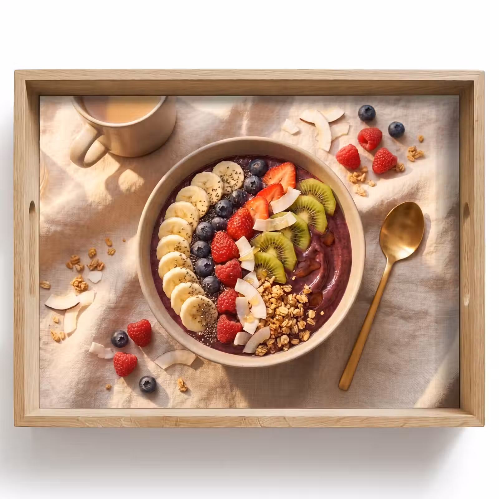 Dienblad - Eten - Ontbijtkom - Fruit - Gezond - Kleurrijk — 1