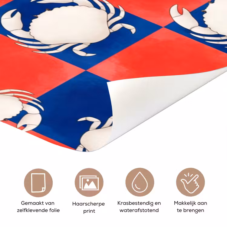 Deursticker - Patroon - Zeeleven - Rood - Blauw - Abstract — 3