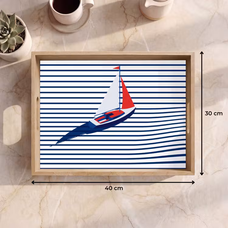 Dienblad - Boot - Water - Abstract - Blauw — 9