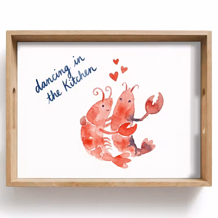 Dienblad - Dier - Dans - Liefde - Waterverf - Rood — 1