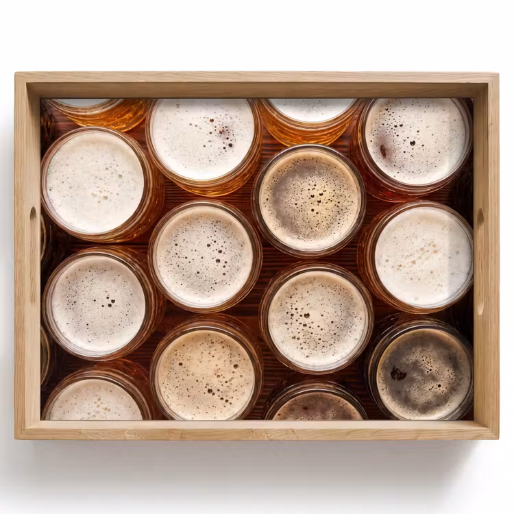 Dienblad - Eten - Glazen - Drank - Patroon - Bruin — 1