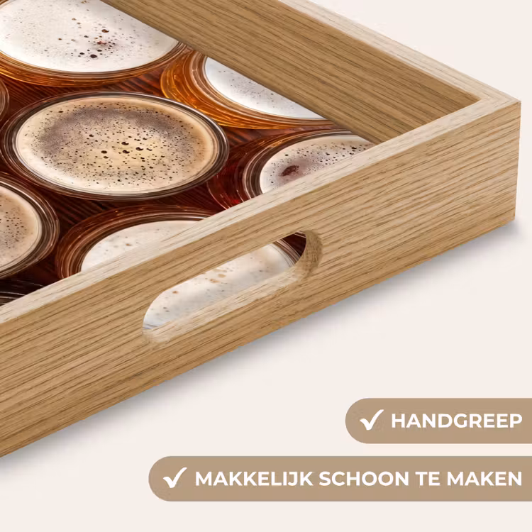 Dienblad - Eten - Glazen - Drank - Patroon - Bruin — 5