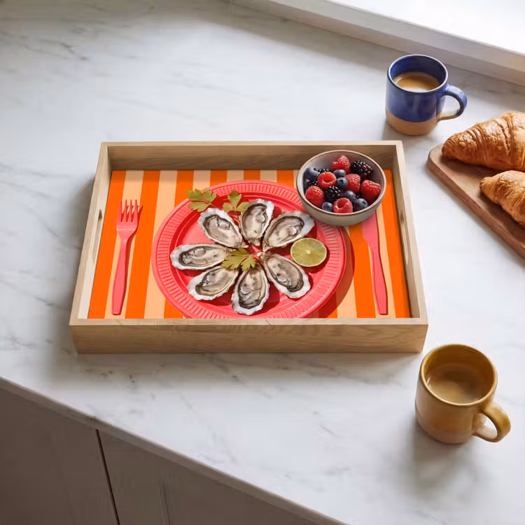 Dienblad - Eten - Oester - Zeevruchten - Oranje - Modern — 4