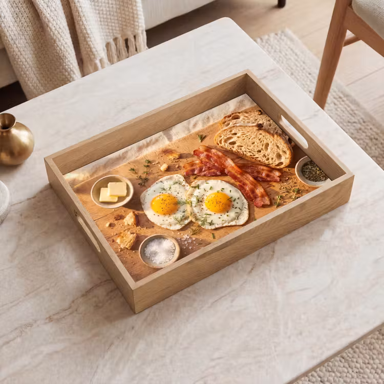Dienblad - Eten - Ontbijt - Hout - Rustiek - Geel — 2