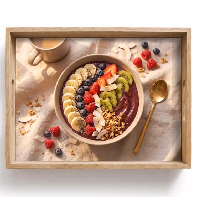 Dienblad - Eten - Ontbijtkom - Fruit - Gezond - Kleurrijk — 1