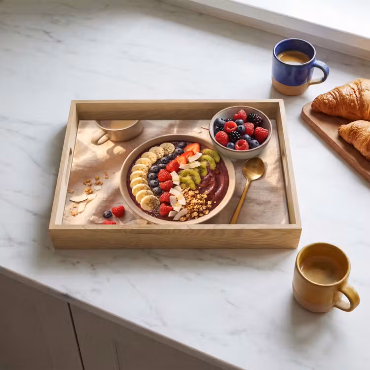 Dienblad - Eten - Ontbijtkom - Fruit - Gezond - Kleurrijk — 4