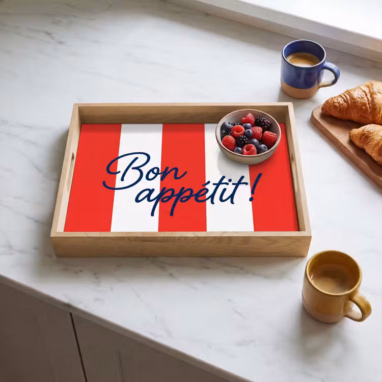 Dienblad - Eten - Spreuk - Keuken - Grafisch - Rood-Wit — 4