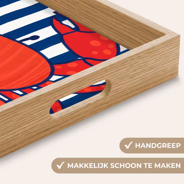 Dienblad - Krab - Strepen - Zeeleven - Illustratie - Rood — 5
