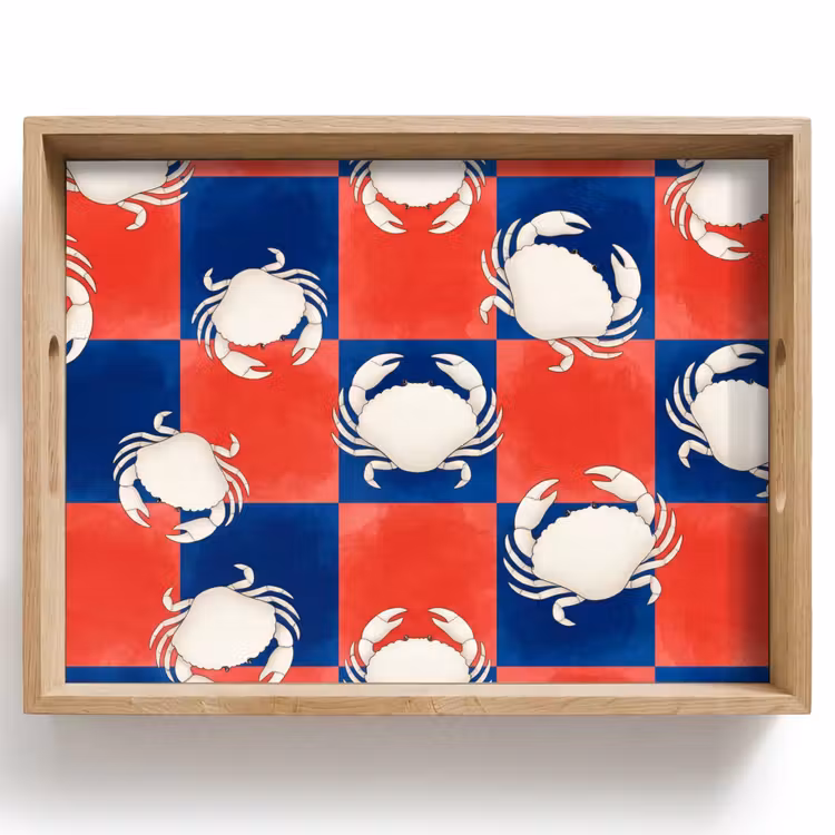 Dienblad - Patroon - Zeeleven - Rood - Blauw - Abstract — 1