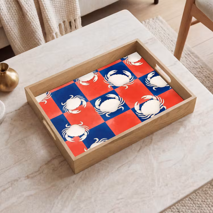 Dienblad - Patroon - Zeeleven - Rood - Blauw - Abstract — 2