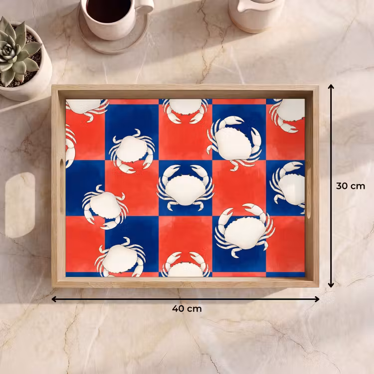 Dienblad - Patroon - Zeeleven - Rood - Blauw - Abstract — 9