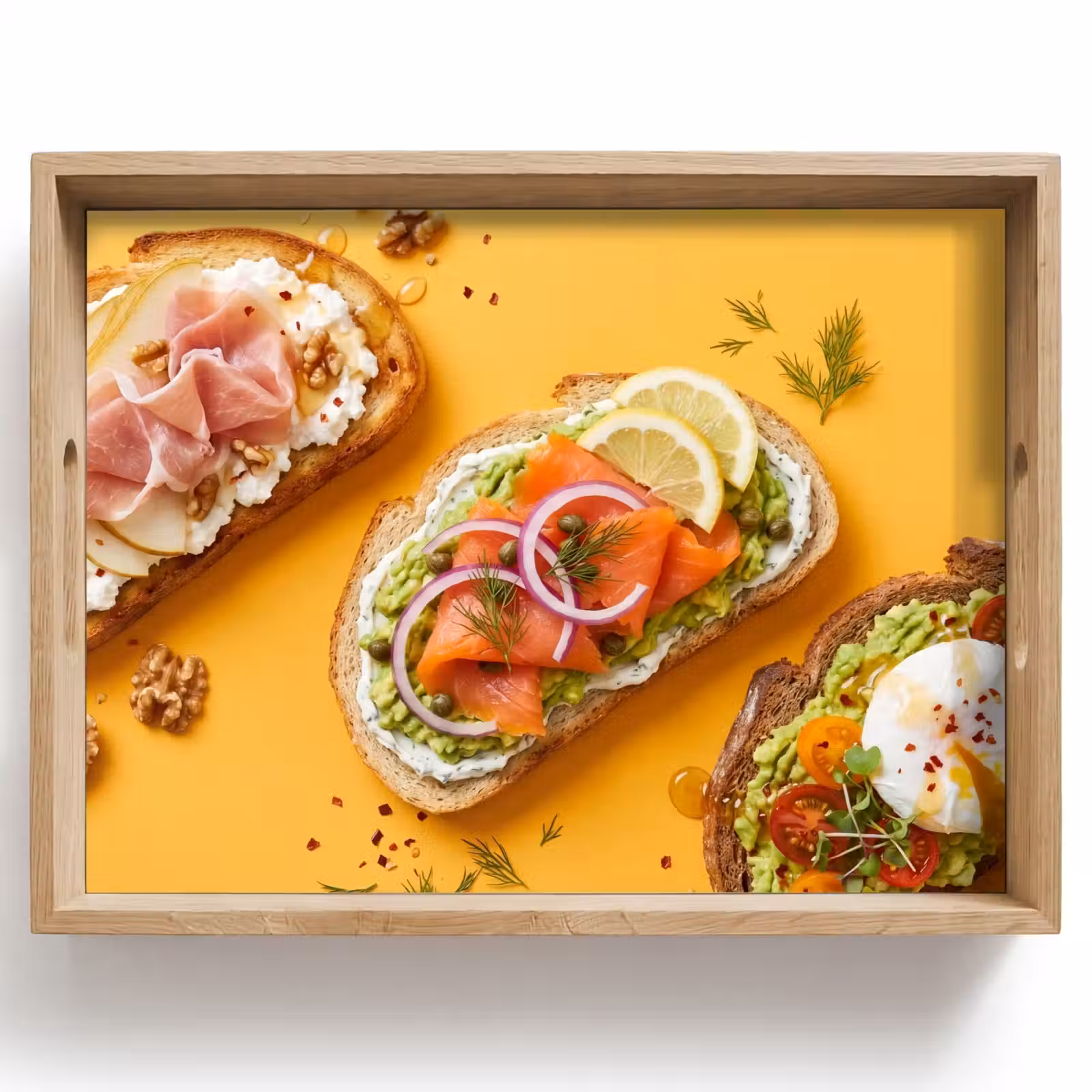 Dienblad - Eten - Brood - Ontbijt - Modern - Kleurrijk — 1