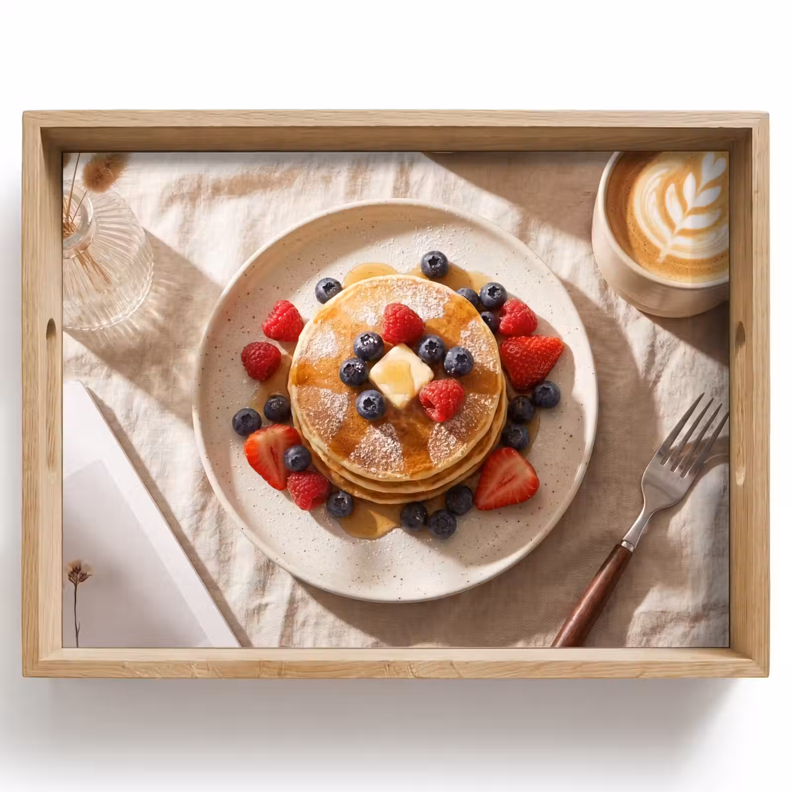 Dienblad - Pannenkoeken - Bessen - Ontbijt - Modern - Beige — 1