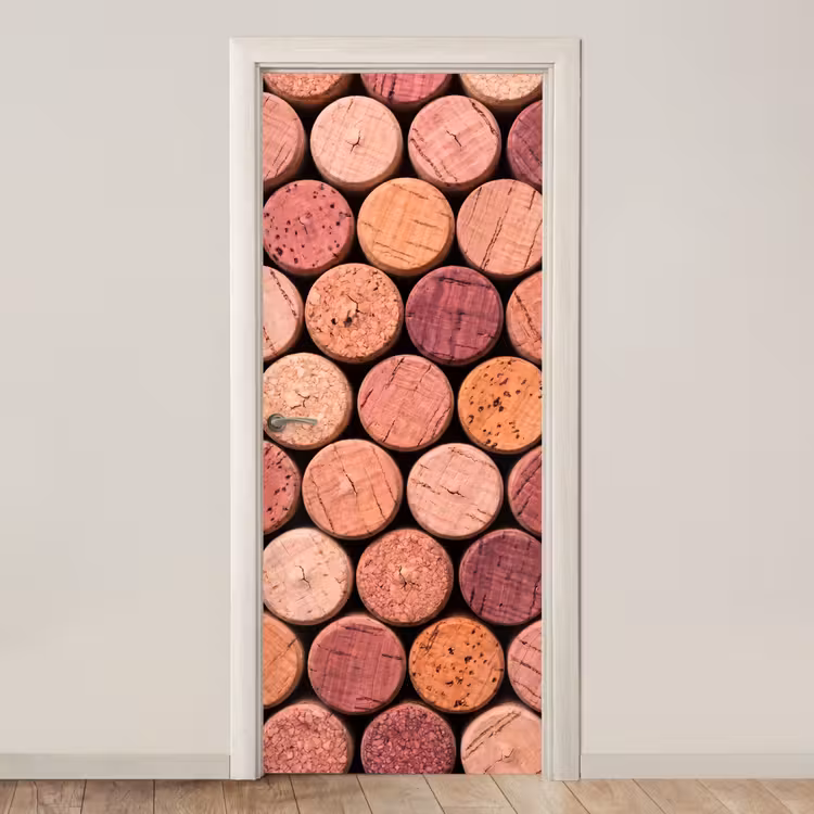 Deursticker - Kurk - Patroon - Abstract - Modern - Rood — 1