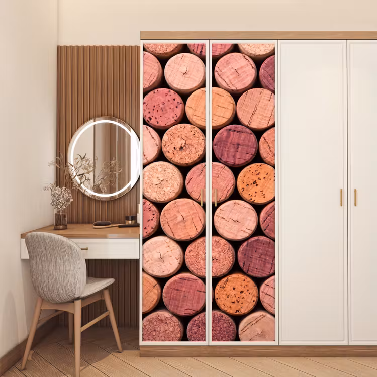 Deursticker - Kurk - Patroon - Abstract - Modern - Rood — 5