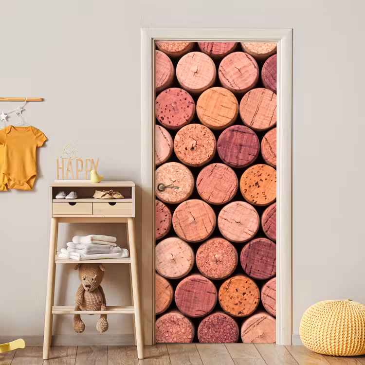 Deursticker - Kurk - Patroon - Abstract - Modern - Rood — 6
