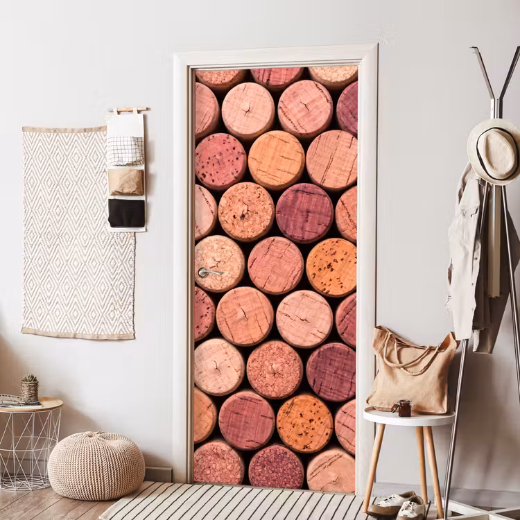Deursticker - Kurk - Patroon - Abstract - Modern - Rood — 8