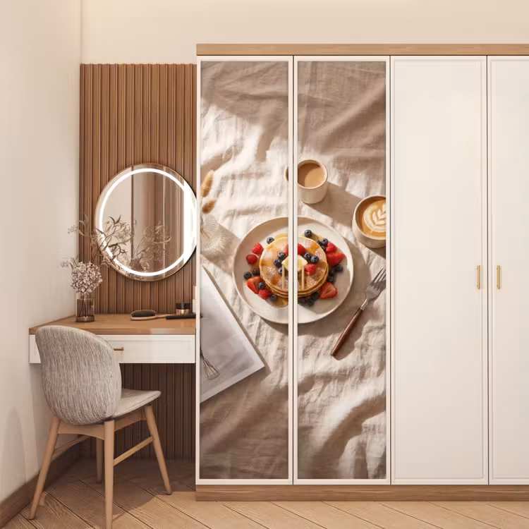 Deursticker - Pannenkoeken - Bessen - Ontbijt - Modern - Beige — 5