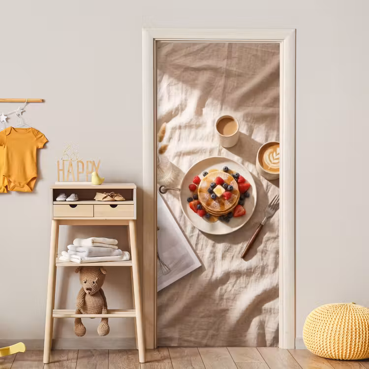 Deursticker - Pannenkoeken - Bessen - Ontbijt - Modern - Beige — 6