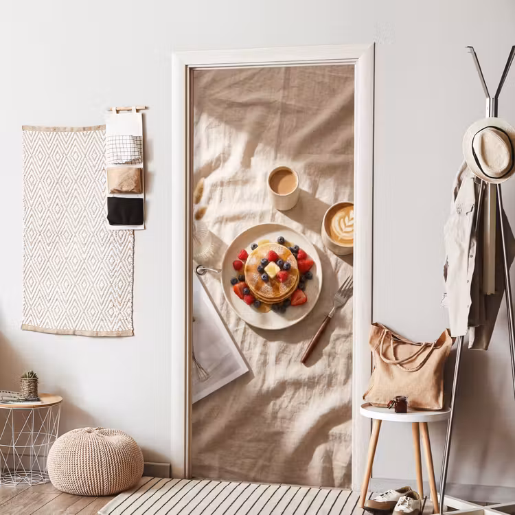 Deursticker - Pannenkoeken - Bessen - Ontbijt - Modern - Beige — 8