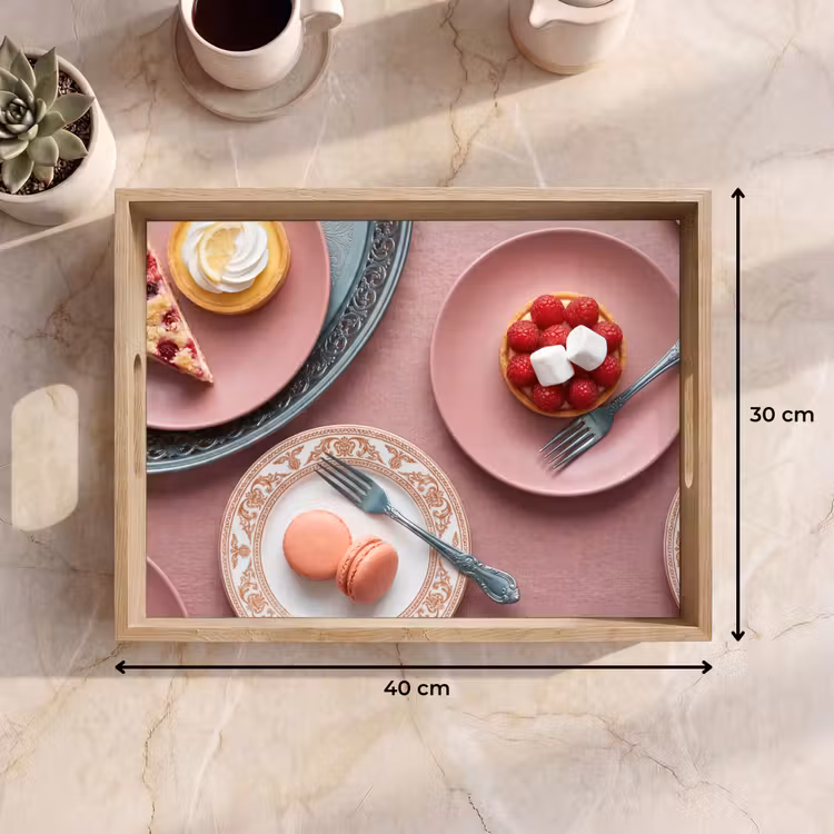 Dienblad - Dessert - Taart - Gebak - Zoet - Roze — 9